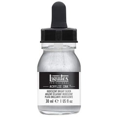 Professional Acrylic Ink 1-oz 30ml Jar Iridescent Bright Silver
