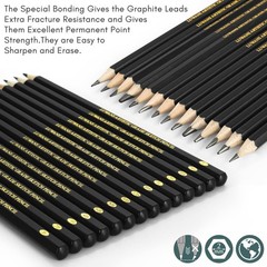 Drawing Pencils Set of 14 (B – 12B) Sketch Pencils for Drawing – Art Pencils …