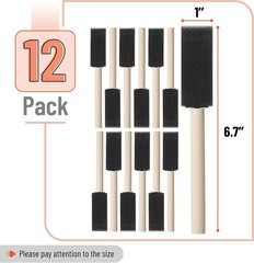 Bates 12 Pack 1-Inch Foam Brushes – Smooth Application for All Projects