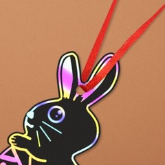 Cartoon Bunny Scratch Paper for Easter Halloween Christmas Party-24 PCS