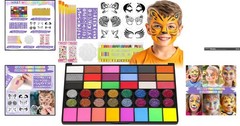 Vibrant Face Painting Set: 42 Colors & 16 Crayons for Safe Fun & Creativity