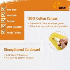 Canvas Boards for Painting 40 Pack, 8 inch x 10 inch Super Value Pack, Artist Ca