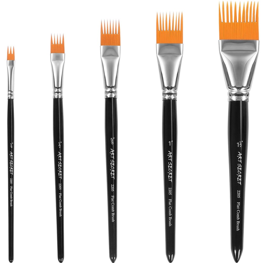 5Pcs Grainer Brush Set, Professional Artist Paint Brush, Nylon Bristles Paint…