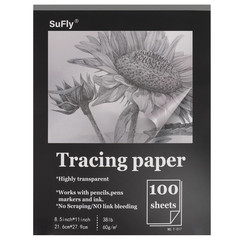 Tracing Paper 8.5×11 inch, 100 Sheets Transparent 8.5-x-11-inch:1 Pack, Clear