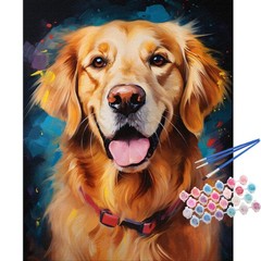 Golden Retriever Paint By Numbers 16×20 Inch DIY Wall Art Decoration Kit