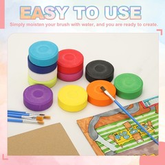 12 Pcs Washable Tempera, 2.3″x0.7″ Large Tempera Paint Cakes, Red