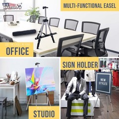 4 pk 66″ Silver Aluminum Tripod Artist Field Display Easel Stand Adjust Tabletop