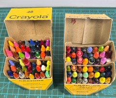 Vintage Crayola 48 Crayons Lot Of 2 Different Brilliant Colors USA Binney Smith