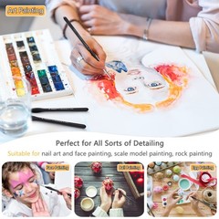 PANDAFLY Miniature Paint Brushes Drybrush Set, 12 Sizes Detail 12 Size, Black