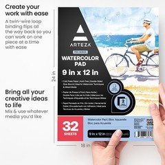 2 PCS Watercolor Paper Sketchbook Cold Press 140lb 300gsm 32 PCS 9×12 Inch
