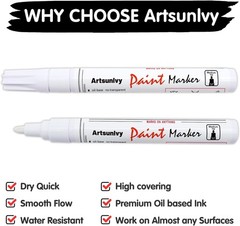2 Pack Black Paint Pens – Waterproof Medium Point Permanent Markers for Crafts