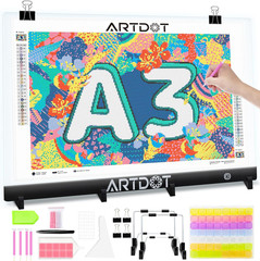 ARTDOT A3 LED Light Pad for Diamond Art Kits for Adults, USB Powered Light Board