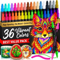 ARTISTRO 36 Precision Dual-Tip Acrylic Paint 1 Count (Pack of 36), Multicolor