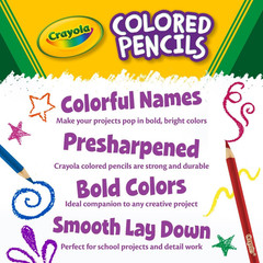 Colored Pencils (36Ct), Kids Pencil Set, Pre-Sharpened Coloring Book Pencils for