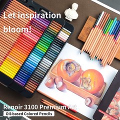 Renoir 3100 Series 48 Colors OilBased Colored Pencils Set 3.7mm Thick Core