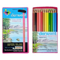 VTG Derwent Colour Pencils Series No. 19 Made in England Original Box 12 Colors