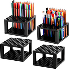 4-Pack Pencil & Brush Holder 96 Holes Desk Organizer for Pens & Art Tools