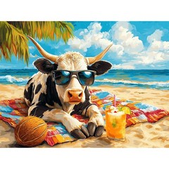 Cow Diamond Art Kits for Adults, 5D Highland Cow Diamond Painting Kits for Begin