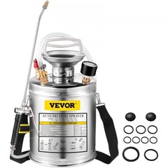 1 Gallon Stainless Steel Sprayer, 12″ Wand & 3FT Reinforced Hose, Hand Pump S…