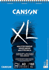 Canson XL Mix Media Textured Spiral Album Microperforated A3 50 Sheets 160G
