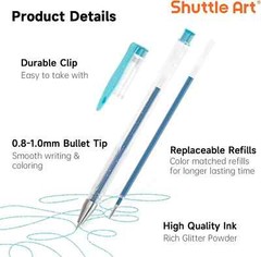 Shuttle Art 80 Pack Glitter Gel Pens, 40 Colors Glitter Gel Pens Set with 40 Ref