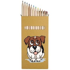 12 x ‘Jack Russell Cartoon Dog’ Long Colour Pencils (PE00087133)