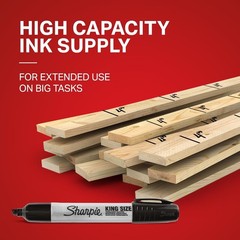 King Size Permanent Markers, Chisel Tip, Black, 12 Count – Thick Poster Marke…