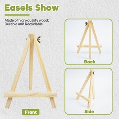 12 Pack 9 Inch Mini Wooden Display Easels, A-Shaped Mini Easel Stand for Smal…