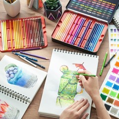 Vibrant 72-Color Pencils Set – Metal Case Included