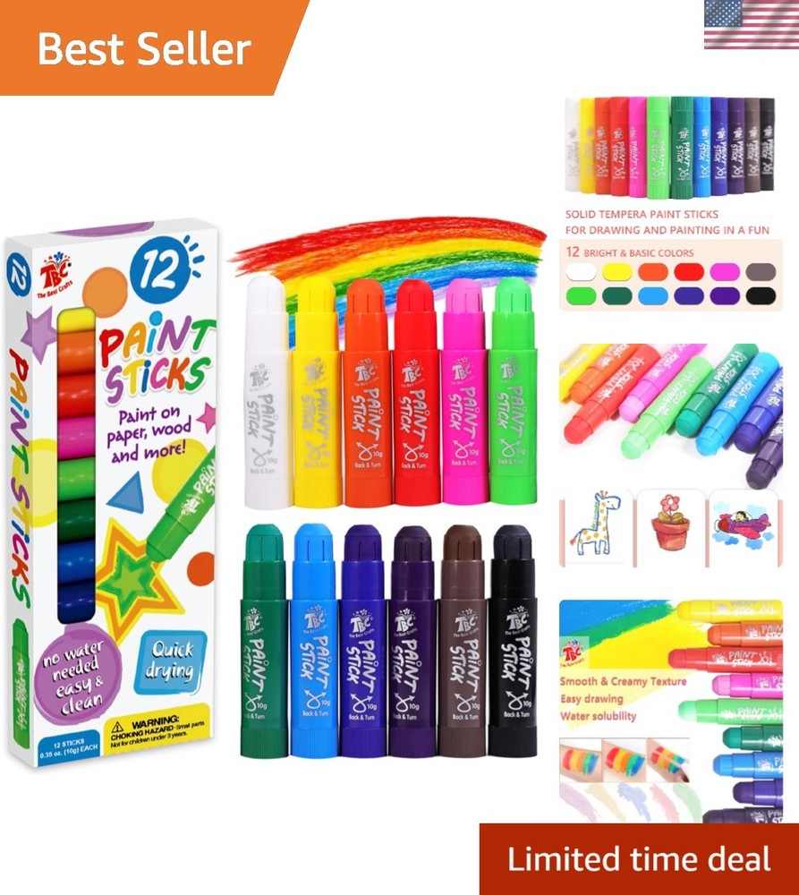Delightful 12 Color Paint Sticks – Washable and Perfect for Kids’ Creativity