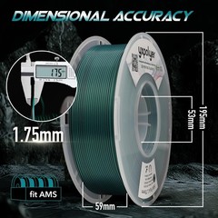 YXPOLYER PLA Filament Premium 2-Color Silk 3D Printer Black&green