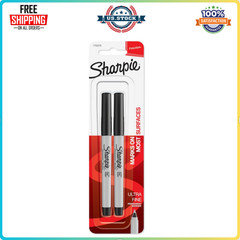 37161PP Permanent Markers, Ultra Fine Point, Black, 2 Count