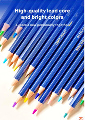 48 colors Finenolo Water-Soluble Clr Pencil -Smooth, Vivid & Rich Colour + Brush