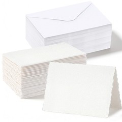 100 Pcs Blank Pure Cotton Card with Envelopes 140lb/300 Gsm Textured Postcard…