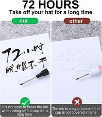 4 Pcs Multi-Purpose Deep Hole Marker Pens, Long Nose Marker Waterproof Colorf…