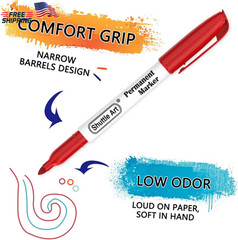 Shuttle Art 30 Colors Permanent Markers, Fine Point, Assorted Colors, Works on P