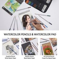80 Drawing Sketching Kit Set – Pro Art Supplies with Sketchbook & Watercolor …