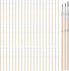60Pcs Detail Paint Brushes Set, Wood Fine Detailing Tip Paint Brushes Fine Paint