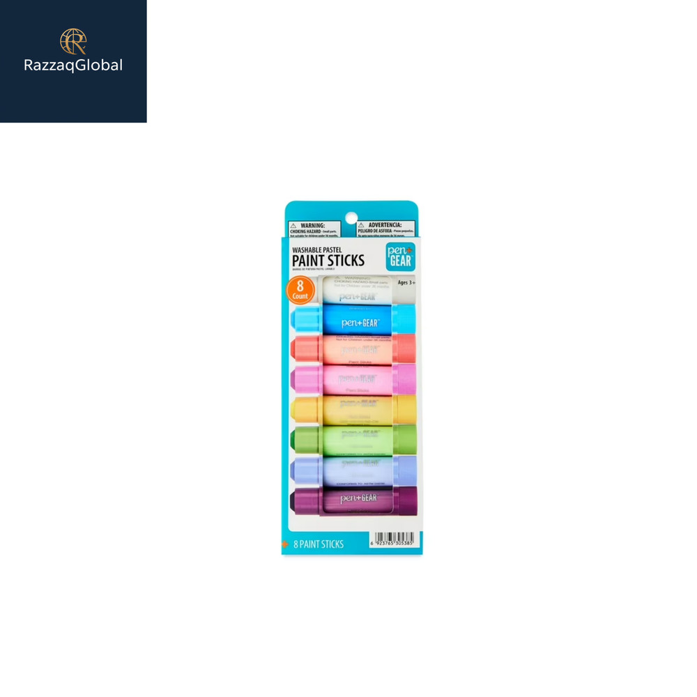 Pen+Gear 8 Paint Sticks For Kids, 8 Colors, Washable, Non-Toxic