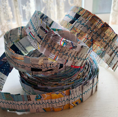 Vtg Paper Ribbon Rolls 1″ x 10 Yd – Vtg Map & Book Pages, Handmade & Sewn