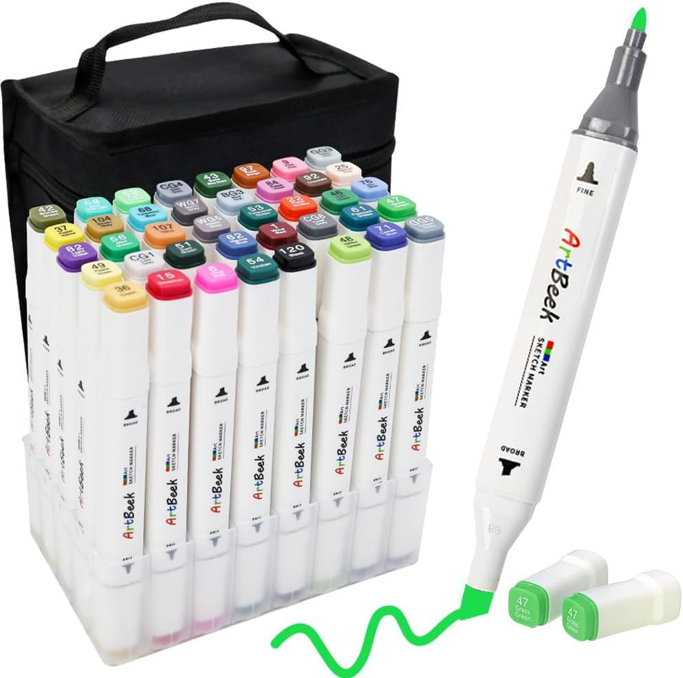 Alcohol Markers, 40 Coloring Markers for Adult Coloring Books No