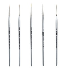 ZEM Brush Golden Taklon Mini Detail Brush Set Liner 20/0, Mini Liners 20/0,
