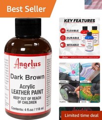 Waterproof Dark Brown Acrylic Leather Paint – 4 fl oz Liquid for Shoes & More