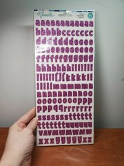 CR2 American Crafts Shimelle purple glitter alphabet sticker set 358pc New