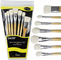 Gilding Brush Set, 7 Pieces Versatile Goat Hair Blending Mop Brushes for Acrylic