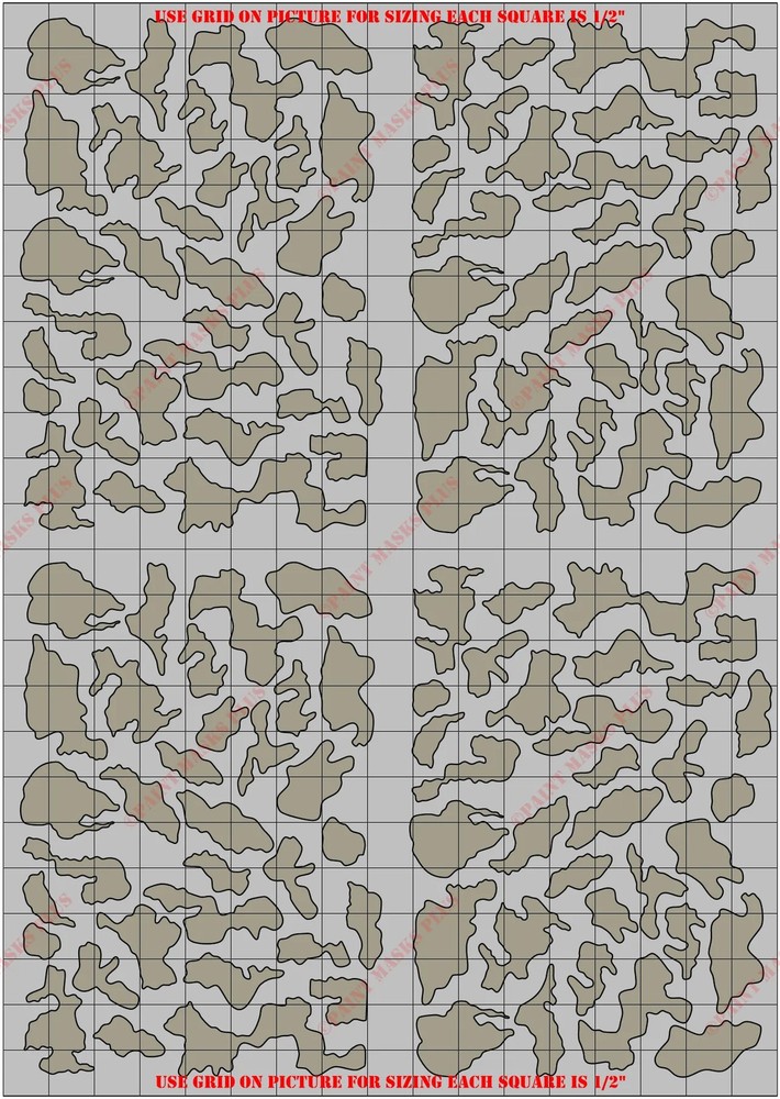 CAM1509S Large Camouflage Solvent Based Vinyl Masking/ Stencil Kit