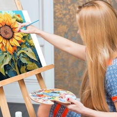 Offito Paint by Numbers Kit for Adults- Sunflowers Adult Frameless, BLOP1P217