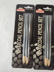 Prang 60300 Ticonderoga Black Charcoal Soft & Medium Wood Pencil Set NEW