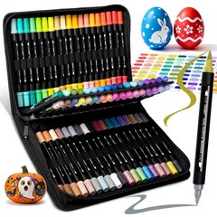 144 Colors Acrylic Paint Markers, 72 Pack Dual-Color Acrylic Paint Pens Marke…