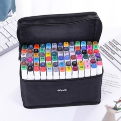 Pencil Bag Art Marker Pen Storage Bag Canvas Folding Square Pen Stationery Bag